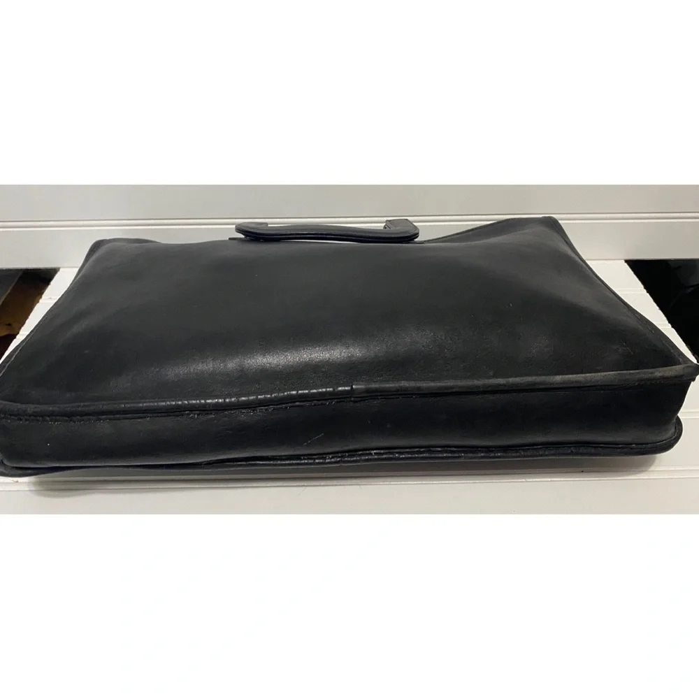 Coach Vintage Bonnie Cashin Black Slim XL Briefcase Shoulder Bag NYC 17 x 10